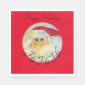Ho Ho Ho Santa Claus Face Cute Red Kerstmis Servet (Voorkant)