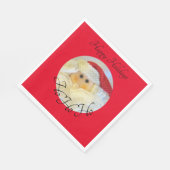 Ho Ho Ho Santa Claus Face Cute Red Kerstmis Servet (Hoek)