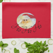 Ho Ho Ho Santa Claus Face Red Kerstmis Theedoek (Gevouwen)