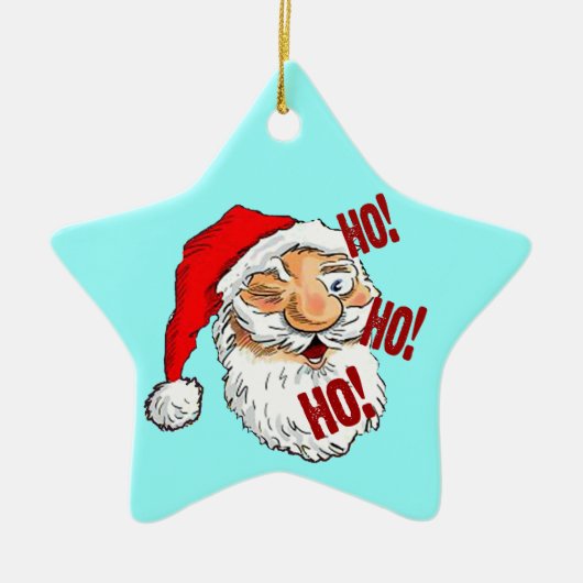 Ho Ho Ho Santa Claus Keramisch Ornament (Voorkant)