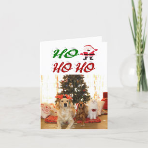 Ho Ho Ho Santa Claus Kerstfotoscript Feestdagen Kaart