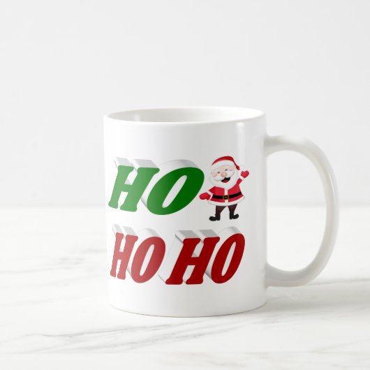 Ho Ho Ho Santa Claus Kersthalve typografie Koffiemok (Rechts)