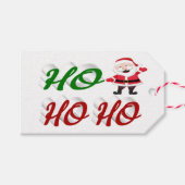 Ho Ho Ho Santa Claus Kerstmis, groen script Cadeaulabel (Voorkant (Horizontaal))