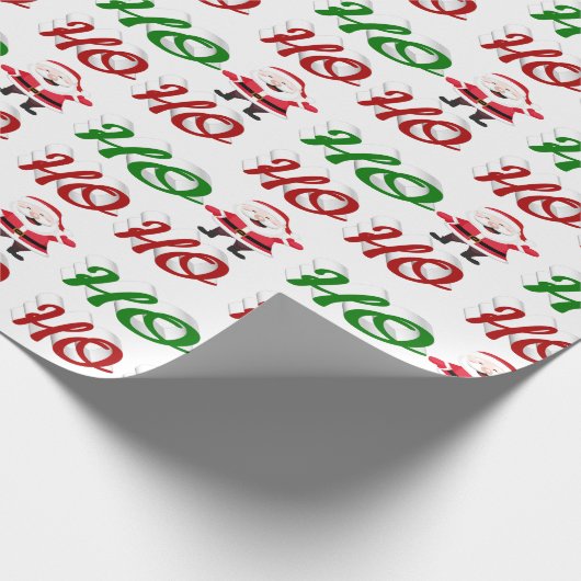 Ho Ho Ho Santa Claus Kerstmis, groen script Cadeaupapier (Hoek)
