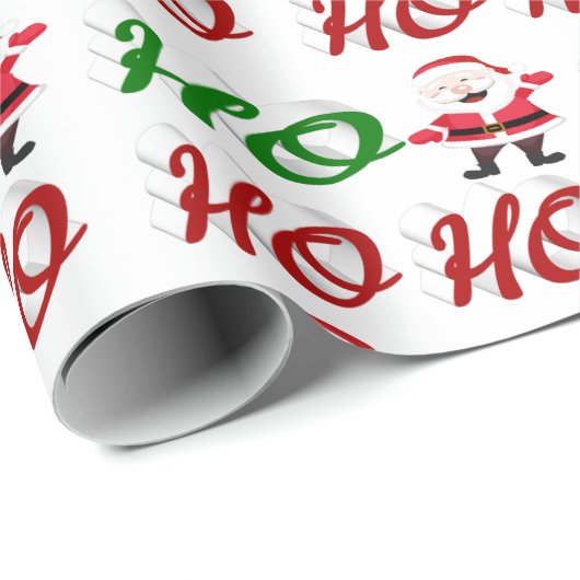 Ho Ho Ho Santa Claus Kerstmis, groen script Cadeaupapier (Rol Hoek)