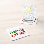 Ho Ho Ho Santa Claus Kerstmis, groen script Kartonnen Onderzetters (Insitu)