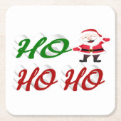 Ho Ho Ho Santa Claus Kerstmis, groen script Kartonnen Onderzetters (Voorkant)