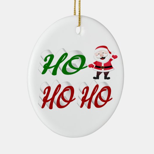 Ho Ho Ho Santa Claus Kerstmis, groen script Keramisch Ornament (Rechts)