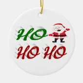 Ho Ho Ho Santa Claus Kerstmis, groen script Keramisch Ornament (Voorkant)