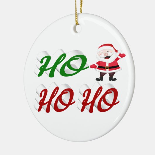 Ho Ho Ho Santa Claus Kerstmis, groen script Keramisch Ornament (Links)