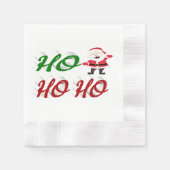 Ho Ho Ho Santa Claus Kerstmis, groen script Servet (Voorkant)