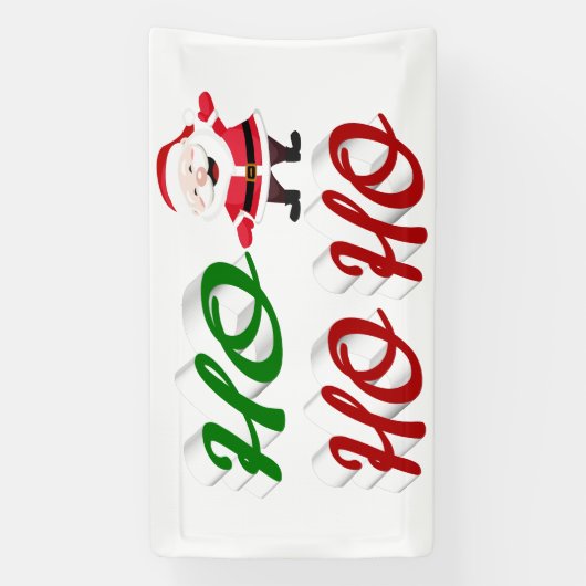 Ho Ho Ho Santa Claus Kerstmis, groen script Spandoek (Verticaal)