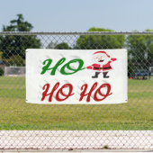 Ho Ho Ho Santa Claus Kerstmis, groen script Spandoek (Insitu)