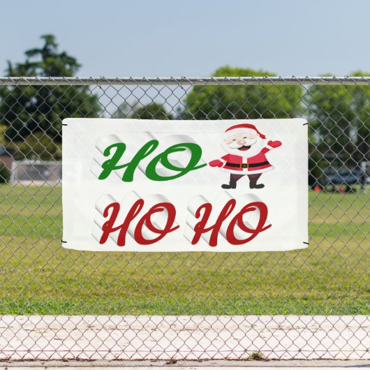 Ho Ho Ho Santa Claus Kerstmis, groen script Spandoek (Insitu)