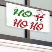 Ho Ho Ho Santa Claus Kerstmis, groen script Spandoek (Buitenkant Gebouw)