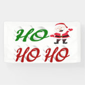 Ho Ho Ho Santa Claus Kerstmis, groen script Spandoek (Horizontaal)