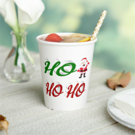 Ho Ho Ho Santa Claus kerstscript Papieren Bekers