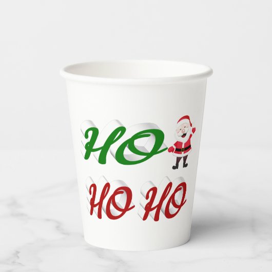 Ho Ho Ho Santa Claus kerstscript Papieren Bekers (Achterkant)