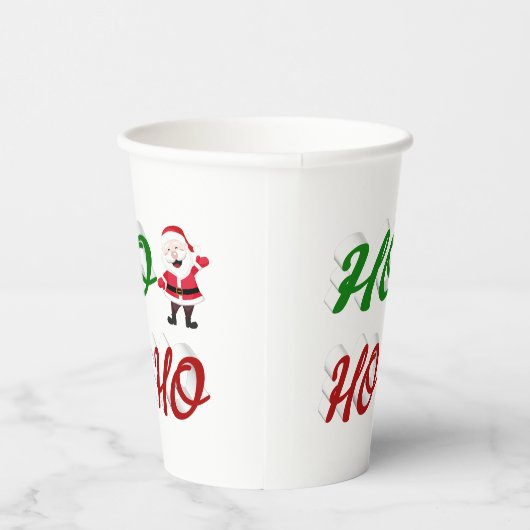 Ho Ho Ho Santa Claus kerstscript Papieren Bekers (Rechts)