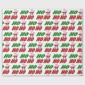 Ho Ho Ho Santa Claus kersttypografie Cadeaupapier (Vlak)