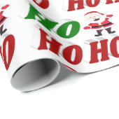 Ho Ho Ho Santa Claus kersttypografie Cadeaupapier (Rol Hoek)