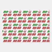 Ho Ho Ho Santa Claus kersttypografie Inpakpapier Vel (Voorkant 3)