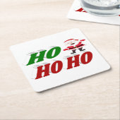 Ho Ho Ho Santa Claus kersttypografie Kartonnen Onderzetters (Schuin)