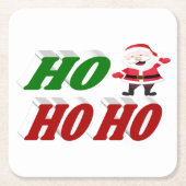 Ho Ho Ho Santa Claus kersttypografie Kartonnen Onderzetters (Voorkant)