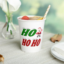 Ho Ho Ho Santa Claus kersttypografie Papieren Bekers