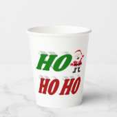 Ho Ho Ho Santa Claus kersttypografie Papieren Bekers (Achterkant)