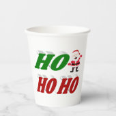 Ho Ho Ho Santa Claus kersttypografie Papieren Bekers (Voorkant)