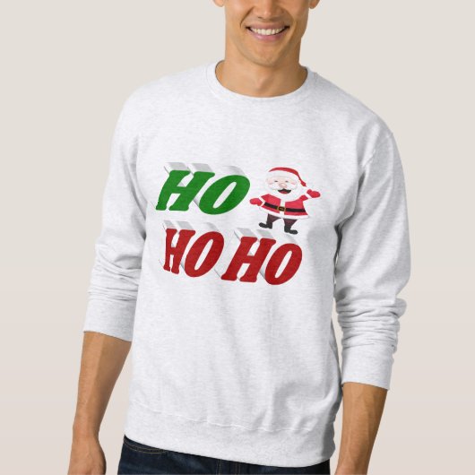 Ho Ho Ho Santa Claus kersttypografie Trui (Voorkant)