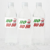 Ho Ho Ho Santa Claus kersttypografie Waterfles Etiket (Flessen)