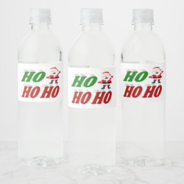 Ho Ho Ho Santa Claus kersttypografie Waterfles Etiket
