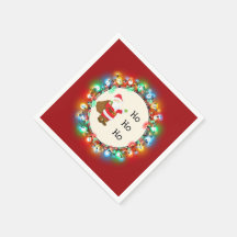 Ho Ho Ho Santa Claus met kerstverlichting