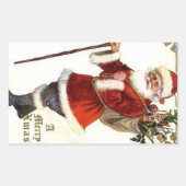 Ho Ho Ho Santa Claus Rechthoekige Sticker (Voorkant)