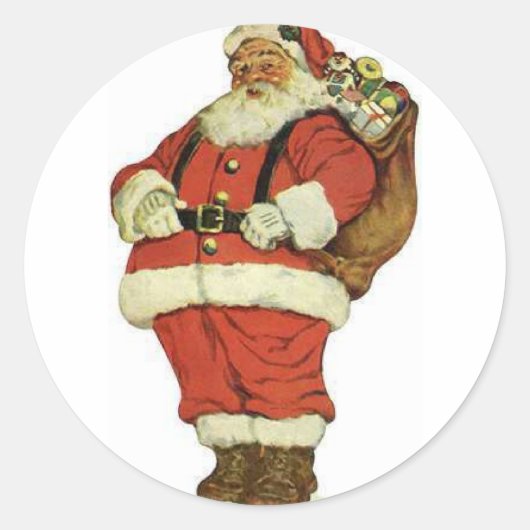 Ho Ho Ho Santa Claus Ronde Sticker (Voorkant)