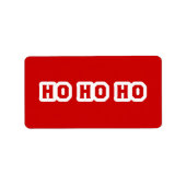 Ho Ho Ho (Santa Claus Says) Red Background Etiket (Voorkant)
