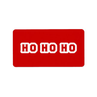Ho Ho Ho (Santa Claus Says) Red Background Etiket