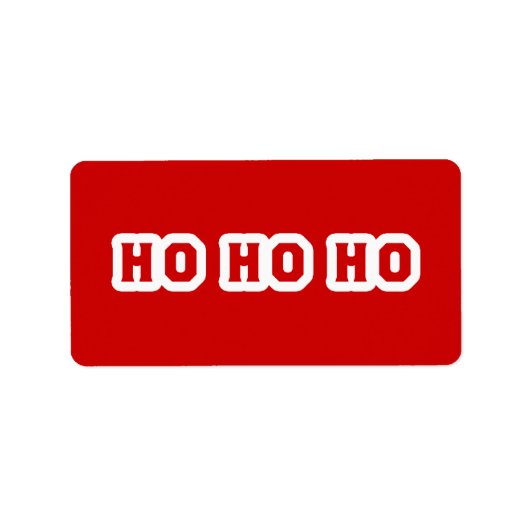 Ho Ho Ho (Santa Claus Says) Red Background Etiket (Voorkant)