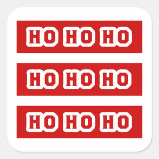 Ho Ho Ho (Santa Claus Says) Red Background Vierkante Sticker
