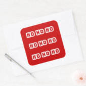 Ho Ho Ho (Santa Claus Says) Red Background Vierkante Sticker (Envelop)