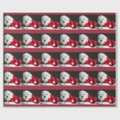 Ho! Ho! Ho! Santa Dog Cadeaupapier (Vlak)