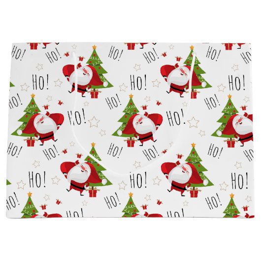 Ho Ho Ho Santa- en kerstbomen Grote cadeautas (Voorkant)