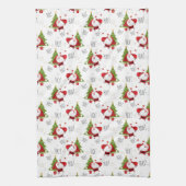Ho Ho Ho Santa en Kerstbomen Keukenhanddoeken (Verticaal)
