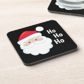 Ho Ho Ho Santa Face Feestdagen Red White Bier Onderzetter (Linkerzijde)