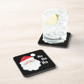 Ho Ho Ho Santa Face Feestdagen Red White Bier Onderzetter (Rechterzijde)