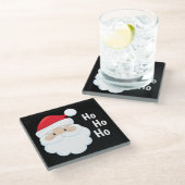 Ho Ho Ho Santa Face Feestdagen Red White Glazen Onderzetter (Schuin)