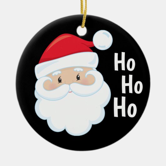Ho Ho Ho Santa Face Feestdagen Red White Keramisch Ornament (Voorkant)