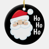 Ho Ho Ho Santa Face Feestdagen Red White Keramisch Ornament (Achterkant)